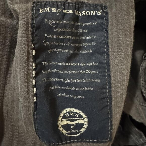 Masons Pants Mens Large Gray Stripe 100% Cotton Made In Italy Casual Chino - Picture 6 of 10